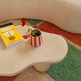 Moroccan Berber rug in green and pink.