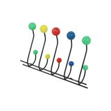 Mid century modern coat rack metal colored balls 60cm