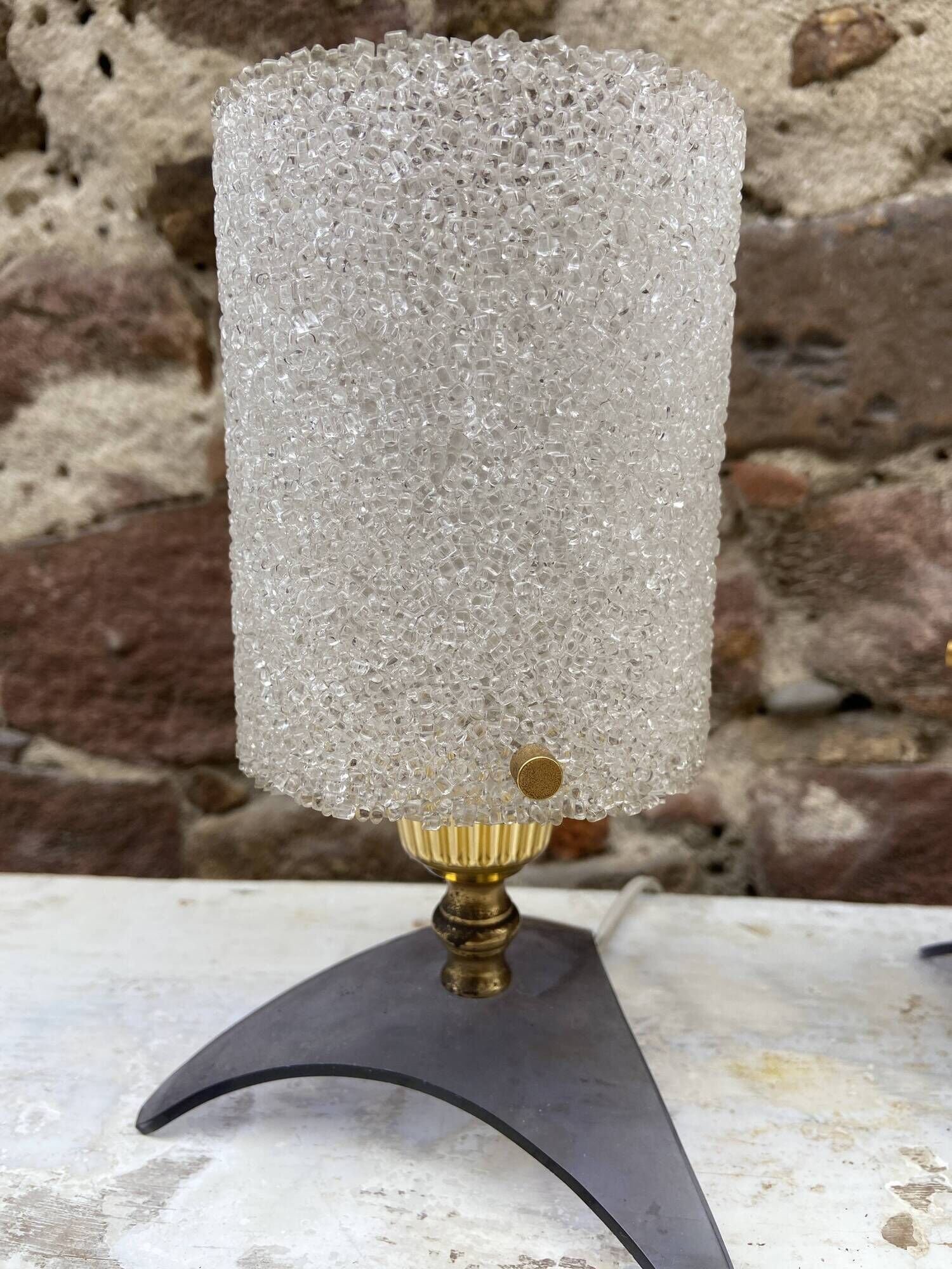 Pair of vintage bedside lamps 1960 design french light vintage perspex plexiglass