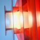 Multi-Layered Pyramid Wall Lamps In Red By Hustadt Leuchten, Germany 1970S