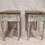 Pair of bedside tables with florentine patina
