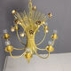 Vintage metal flower chandelier, 1980s