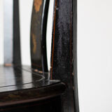 Black lacquered chair decorated with traditional chinese motifs - sign a. monard 1907