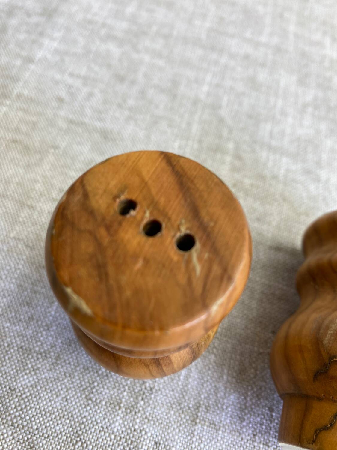 Olive wood salt and pepper shakers