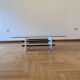 1980s White Marble Rectangular Coffee Table Postmodern Glass