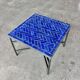 Square coffee table in Majorelle blue zellige, handmade – 60 × 60 cm