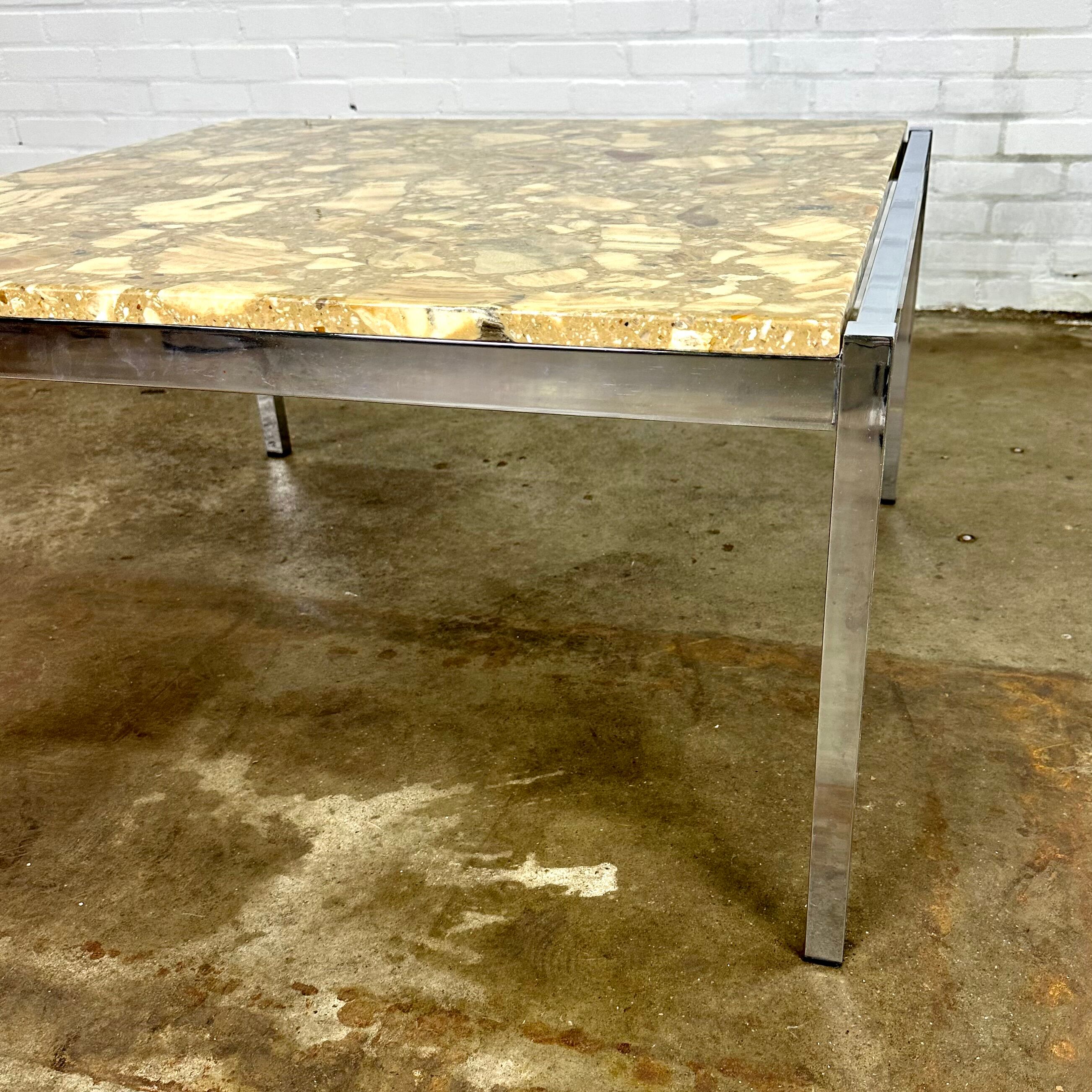 Table basse vintage onyx & époxy