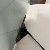 Postmodern geometric glass and metal lamp, small model, 1980