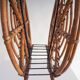 Mid-century round rattan magazine holder