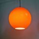 Vintage orange opaline glass pendant light (4 available), 1970s