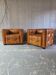 Cube leather armchairs