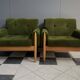 Set of 2 green relax chairs 1960s