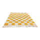 Beni Ouarain checkerboard rug 186x178 cm – Thick wool – Ochre chess pattern