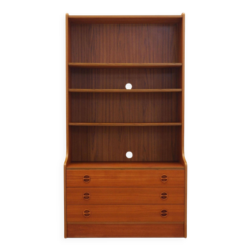 Bibliothèque en teck, design danois, années 1960, production : Danemark