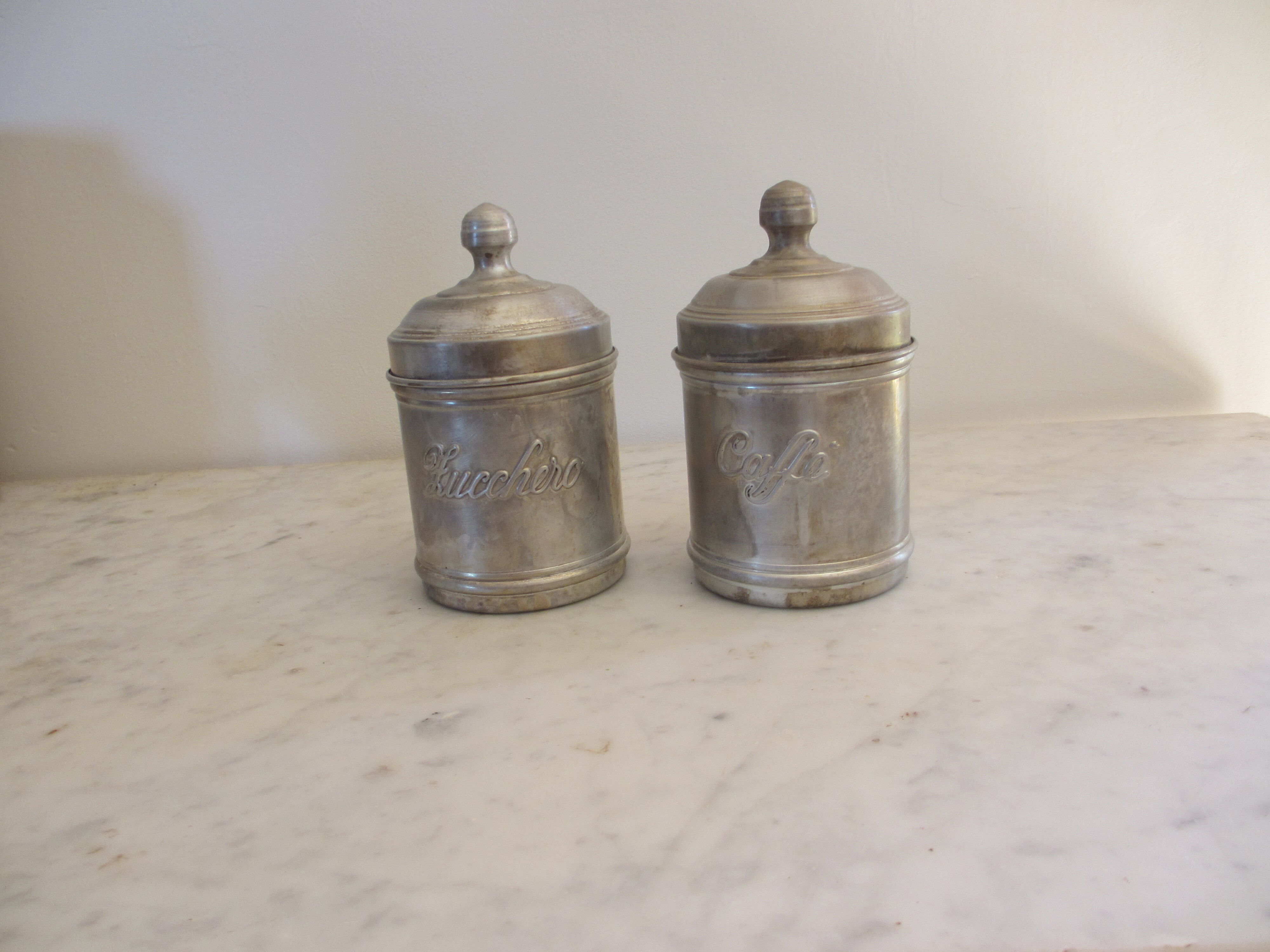 Spices pots "zucchero, "caffé" aluminum