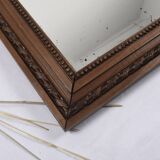 Grand miroir ancien 65cm, cadre en bois sculpté