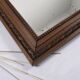 Large old mirror 65cm, carved wooden frame