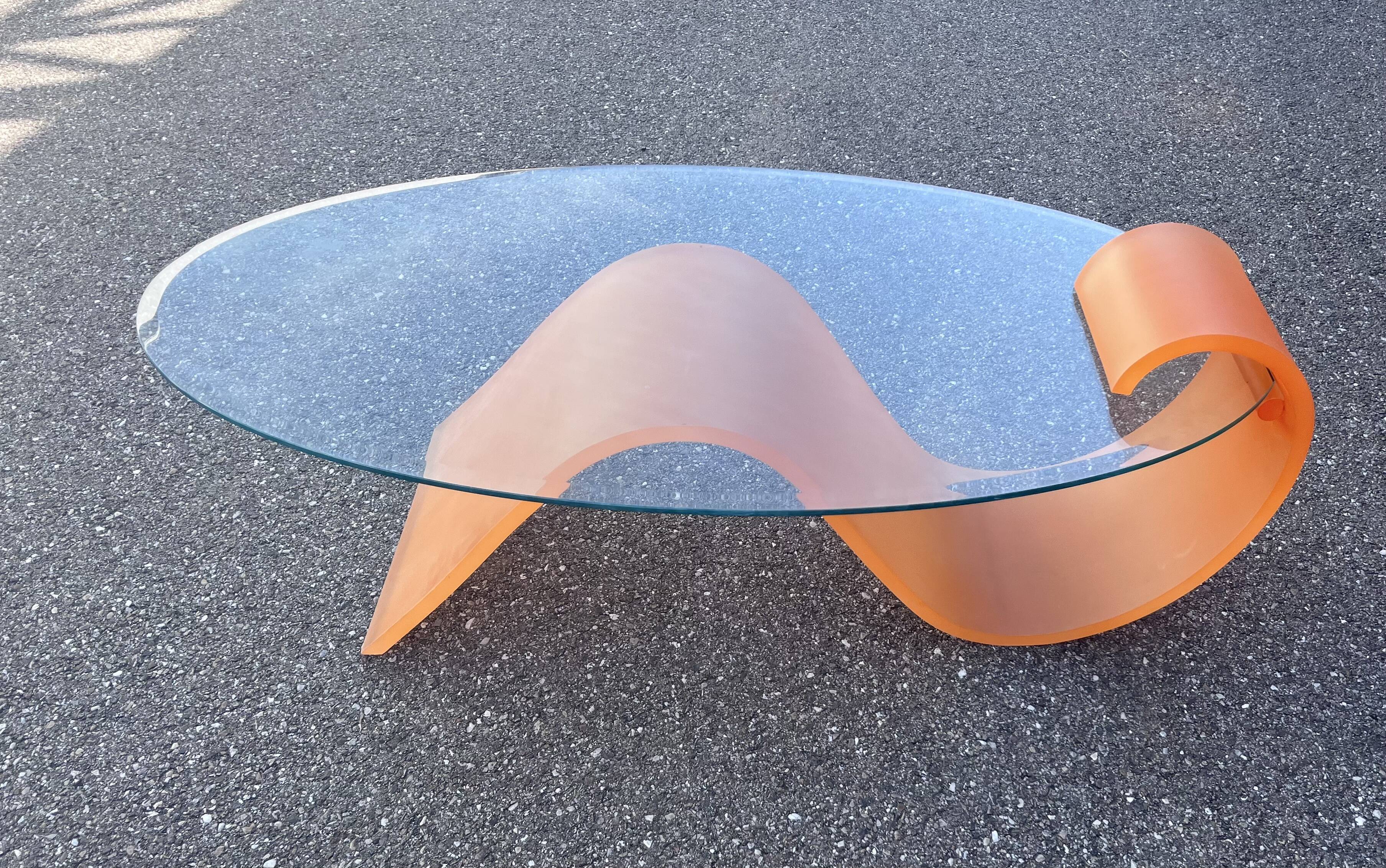 Orange resin coffee table