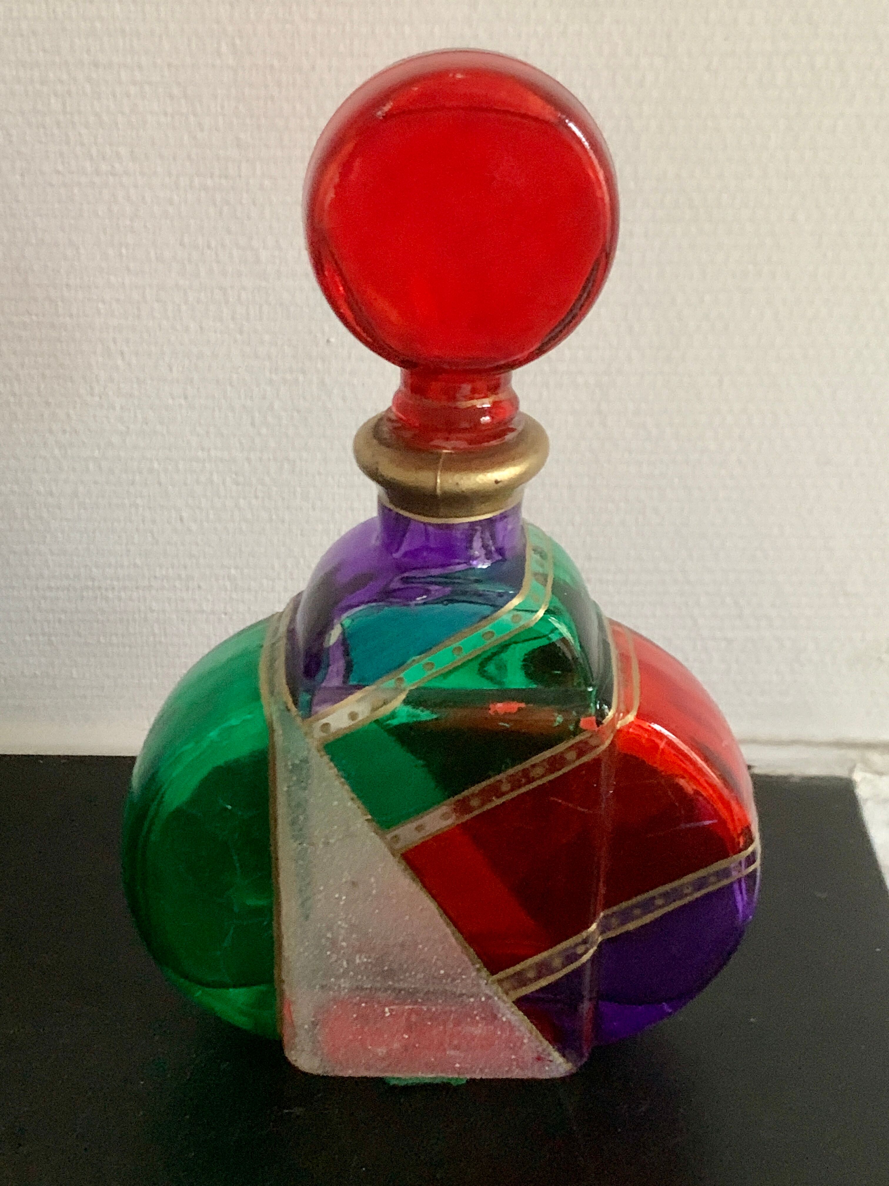 Stained glass bottle, torrigiani collection by Crazy Dad, 1970