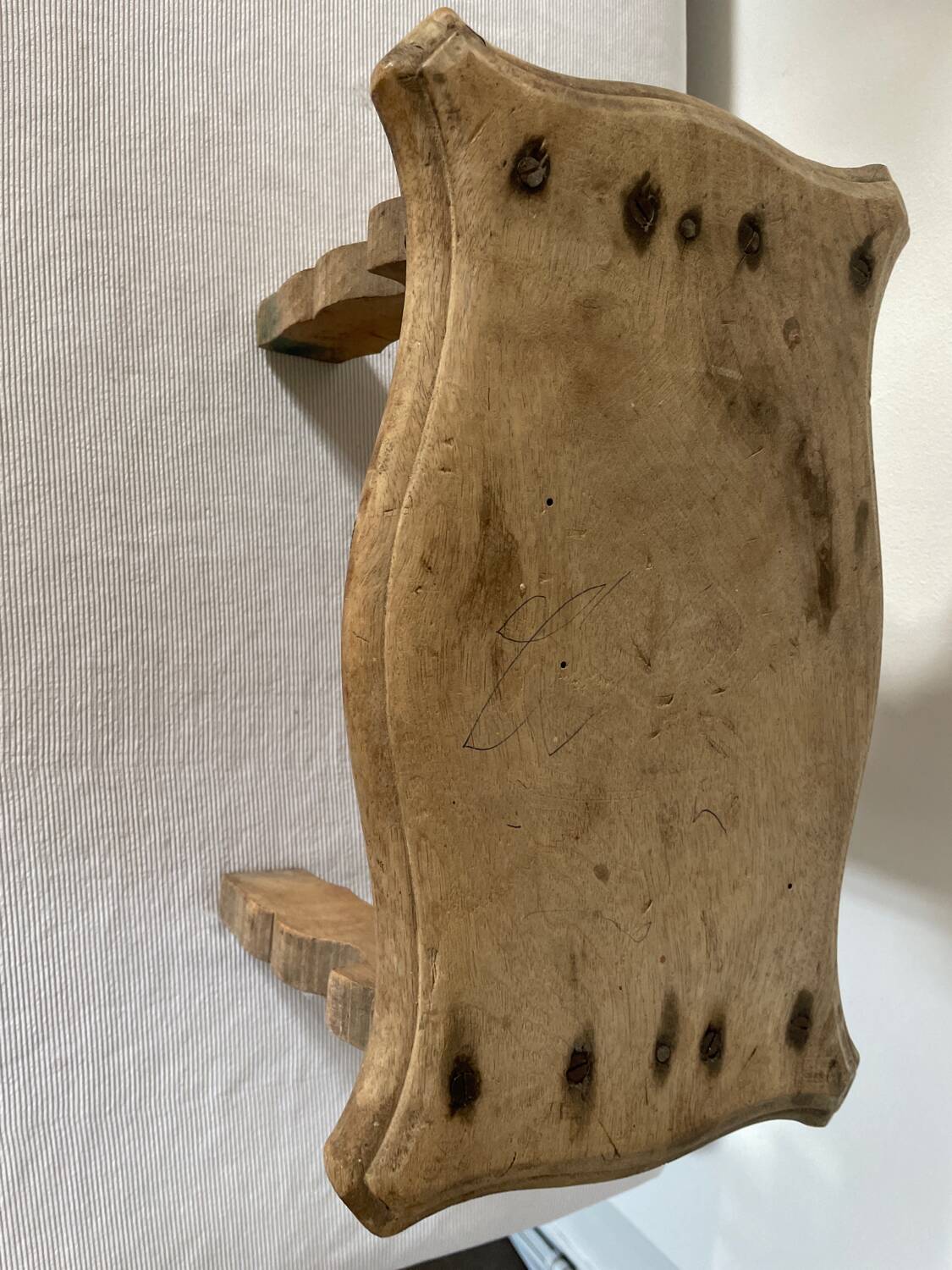 Wooden step stool, solid, old, small stool