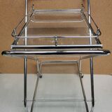 Folding trolley / Vintage bar, glass and chrome 70's