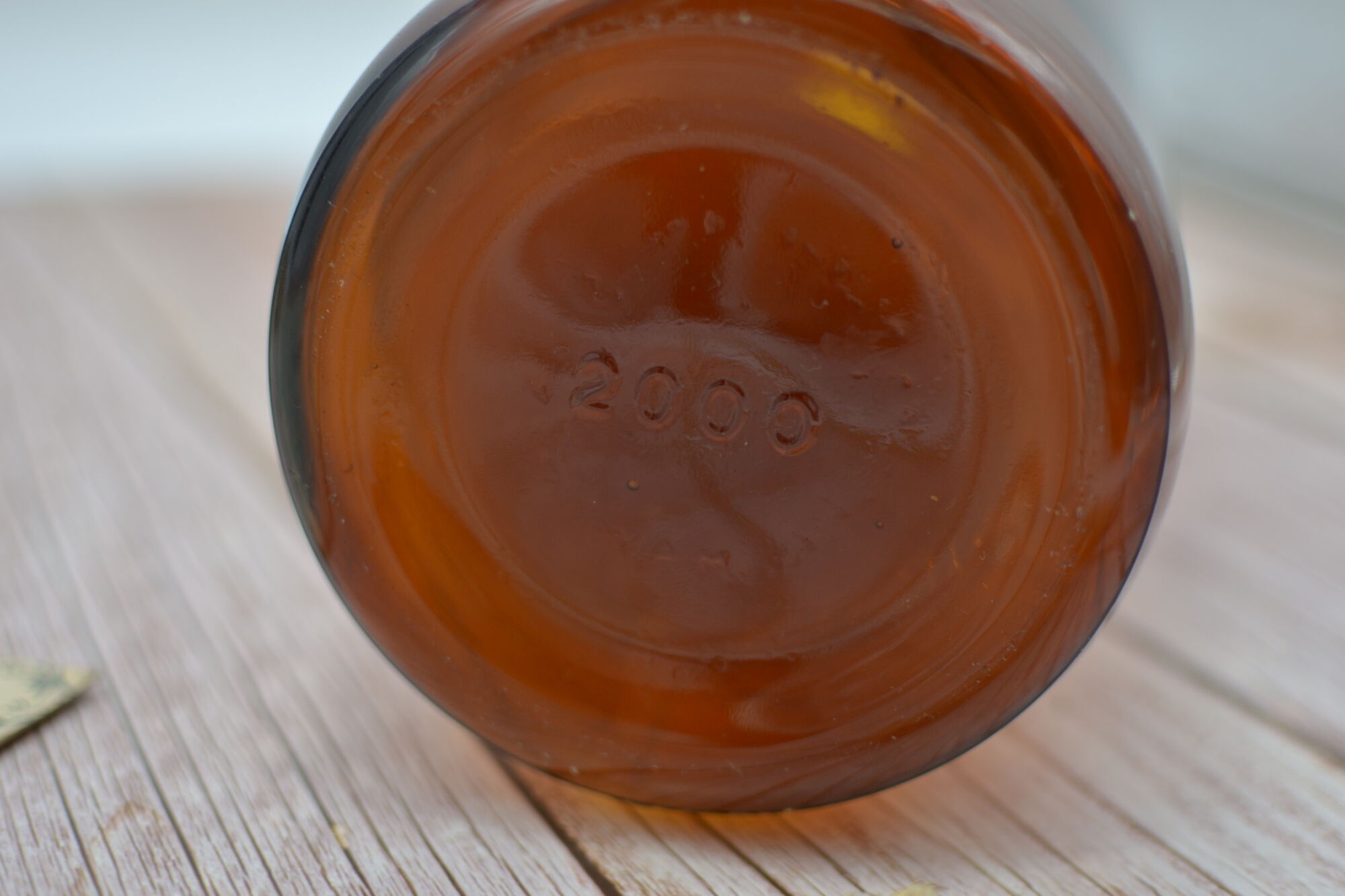 Old bottle amber glass pharmacy large capacity 2 liters