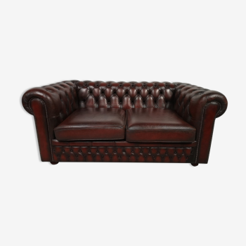 Convertible leather chesterfield sofa