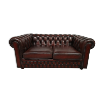 Convertible leather chesterfield sofa