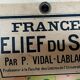 Old cardboard school map of France