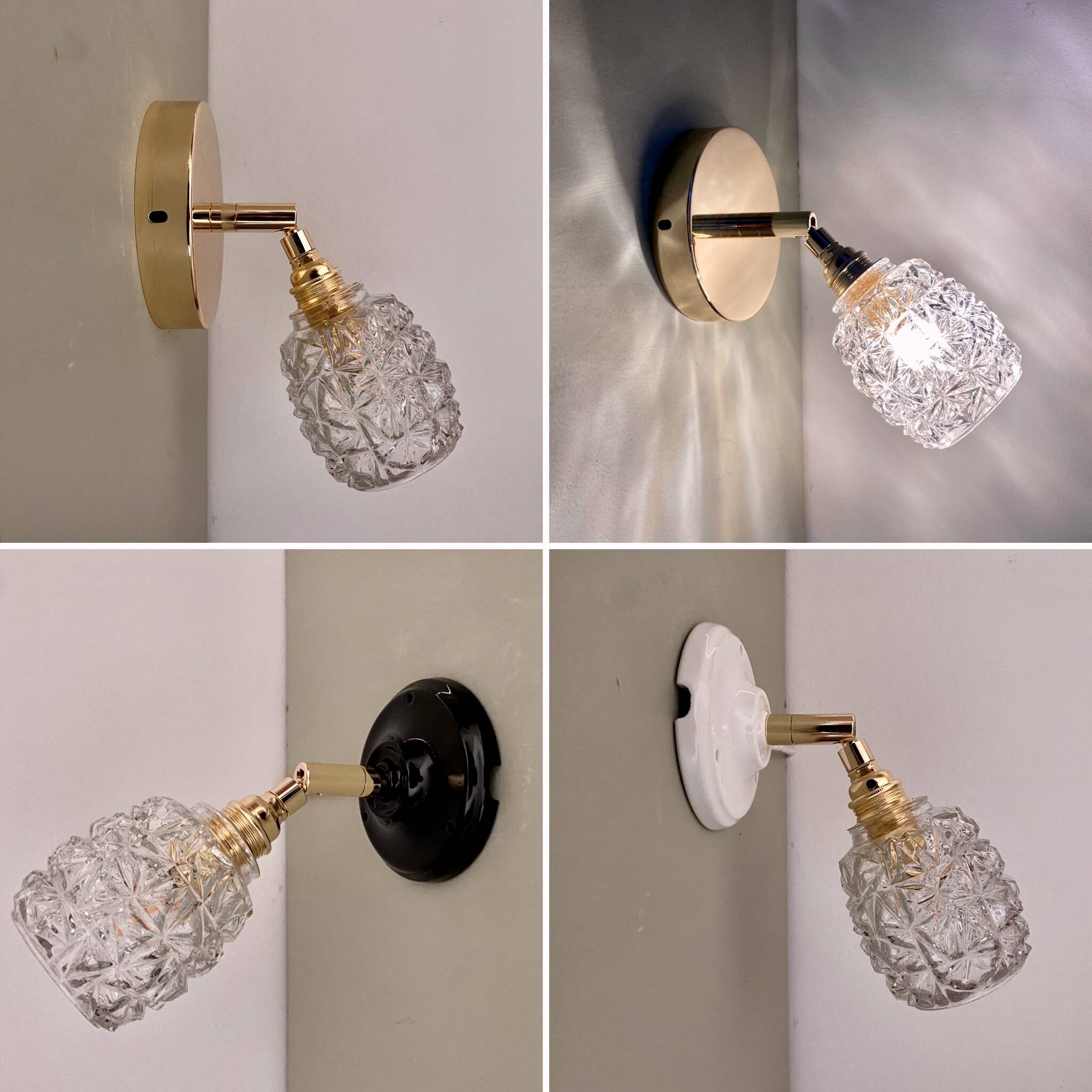 Vintage tulip wall sconce in molded glass