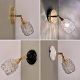 Vintage tulip wall sconce in molded glass