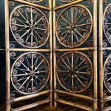 4-leaf screen in rattan and bamboo from the 70s - 20th