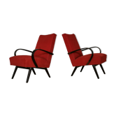 Paire de fauteuils pieds compas modele 6952 par Jaroslav Smidek pour TON (Thonet)