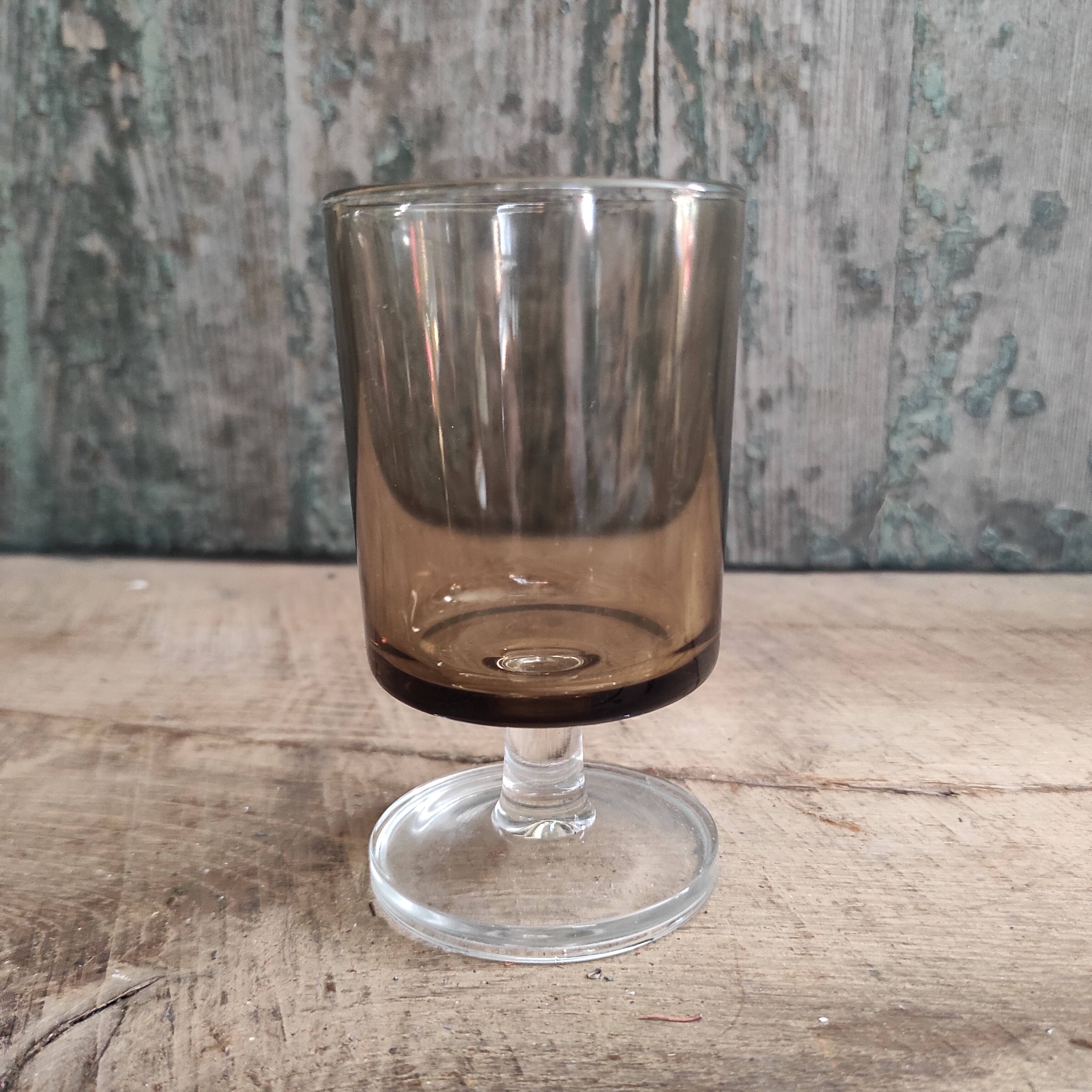 Vintage French water glass from Luminarc, in smoked grey