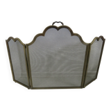 Fire screen, spark arrester, made in Italy, in brass with 3 folding flaps, 1970