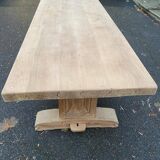 Restored 19th century solid oak monastery dining table, 215cm