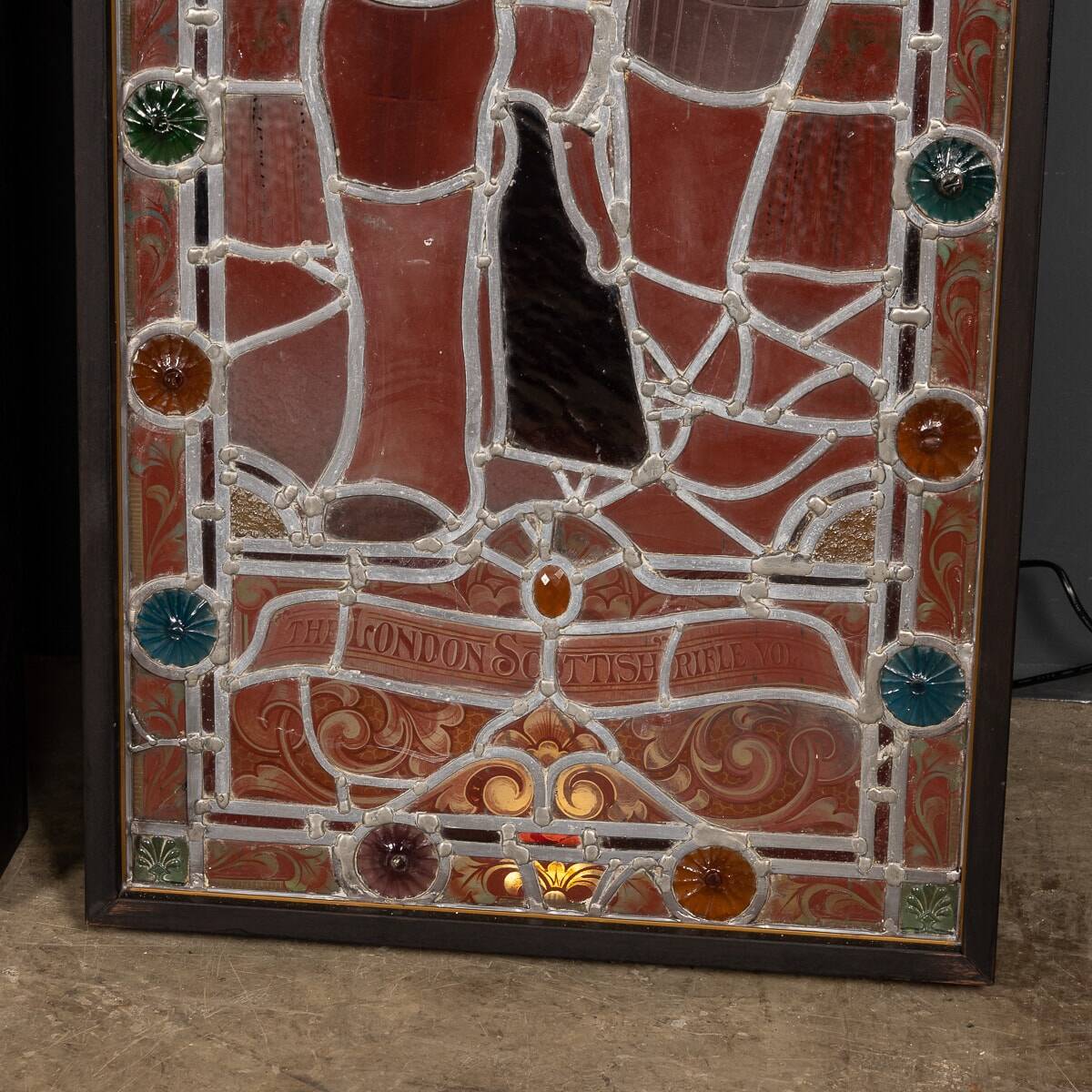 Antique 19thc victorian stained glass window light boxes c.1880