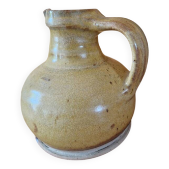 Eric Astoul (Born in 1954) in La Borne - Yellow enamelled stoneware pitcher
