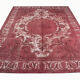Vintage overdyed persian carpet handmade oriental red carpet - 330x400cm