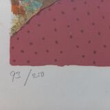 Original lithograph by Madeleine Luka (1894-1989), "Bouquet of flowers", 1965