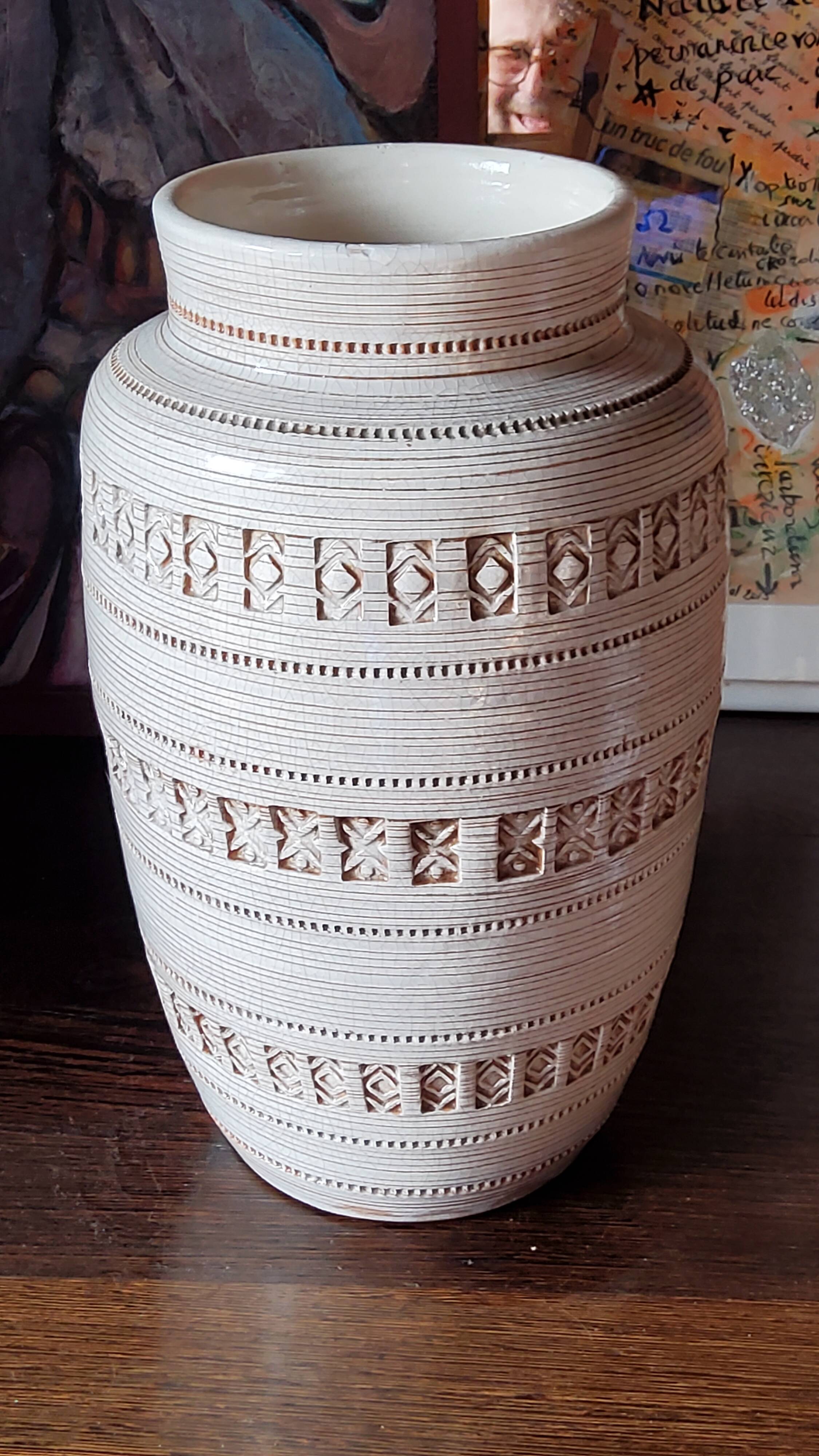 Ceramic vase by Aldo Londi for Bitossi 30cm 1950