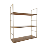Brown metal string shelf and gilded studs 1960