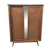 Vintage compass foot cabinet 1950 sliding doors
