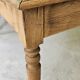 Farmhouse table, solid oak wood, raw finish, shell handles, for 6 people.