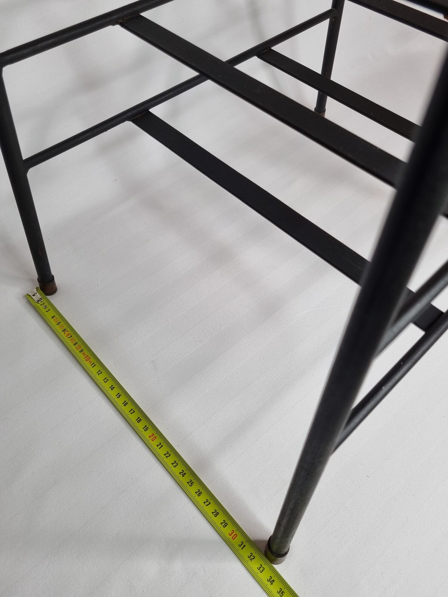 Vintage coffee table and door reviewed in glass and metal, 50s