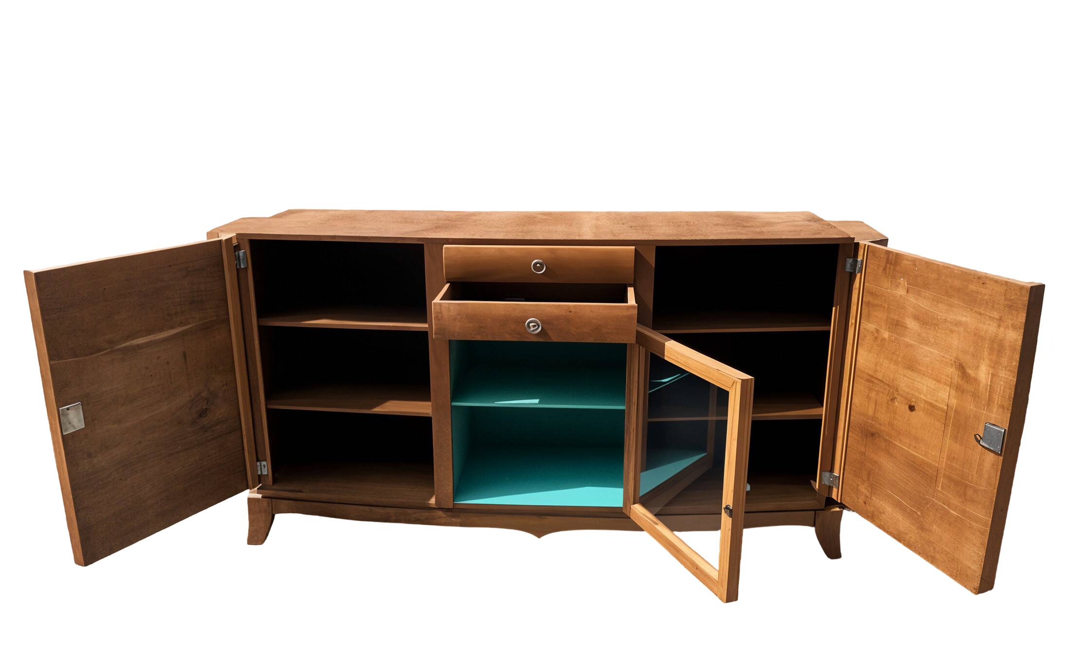 3-door, 2-drawer walnut veneer sideboard, 1960s