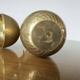 Large solid brass pineapple, 30cm, Hollywood Regency, 1970
