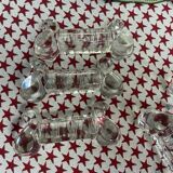 Lot de 6 porte-couteaux en verre moulé anciens