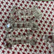 Set of 6 antique molded glass knife rests
