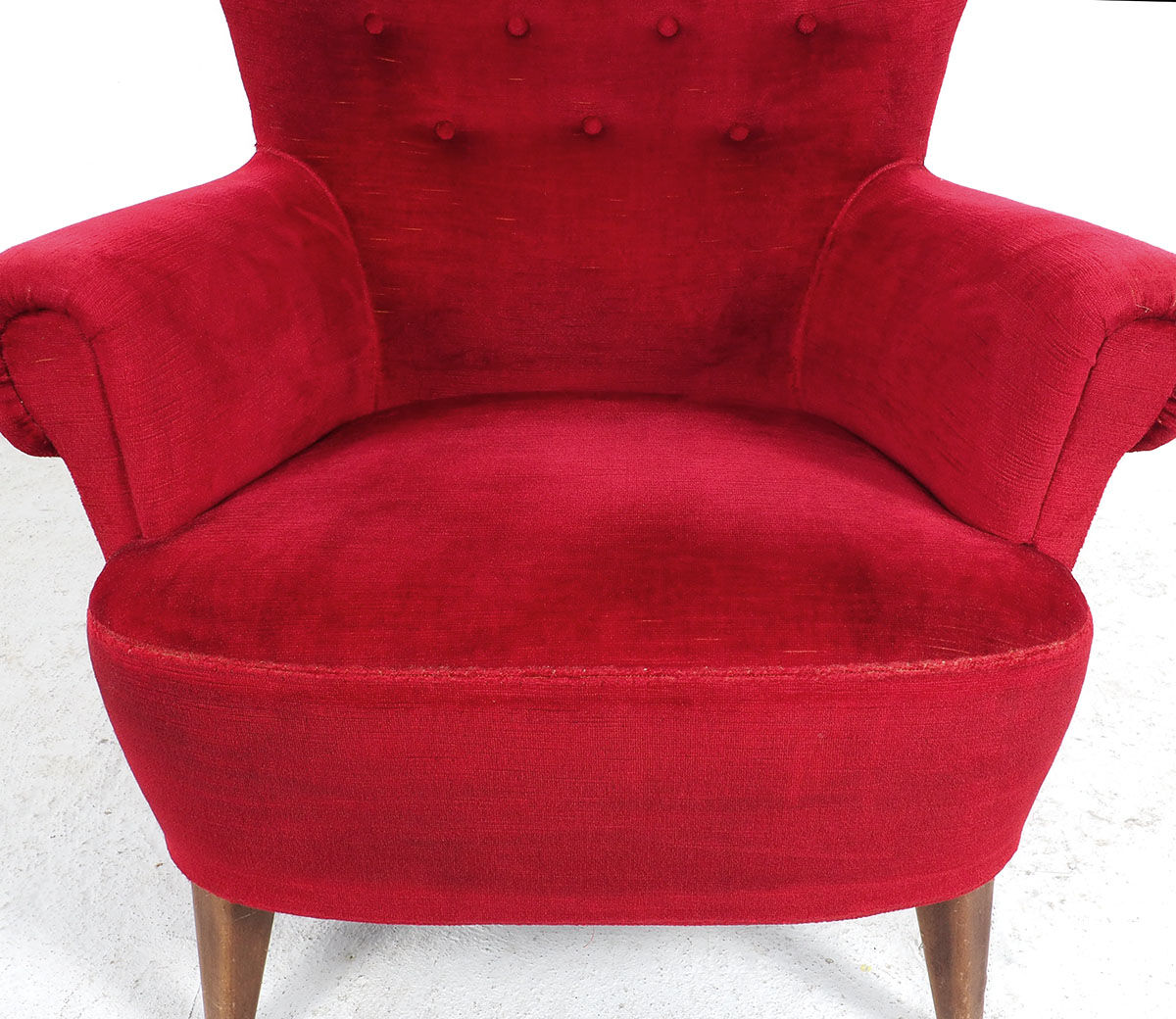 Red Velvet Armchair by Theo Ruth for Artifort, 1950s